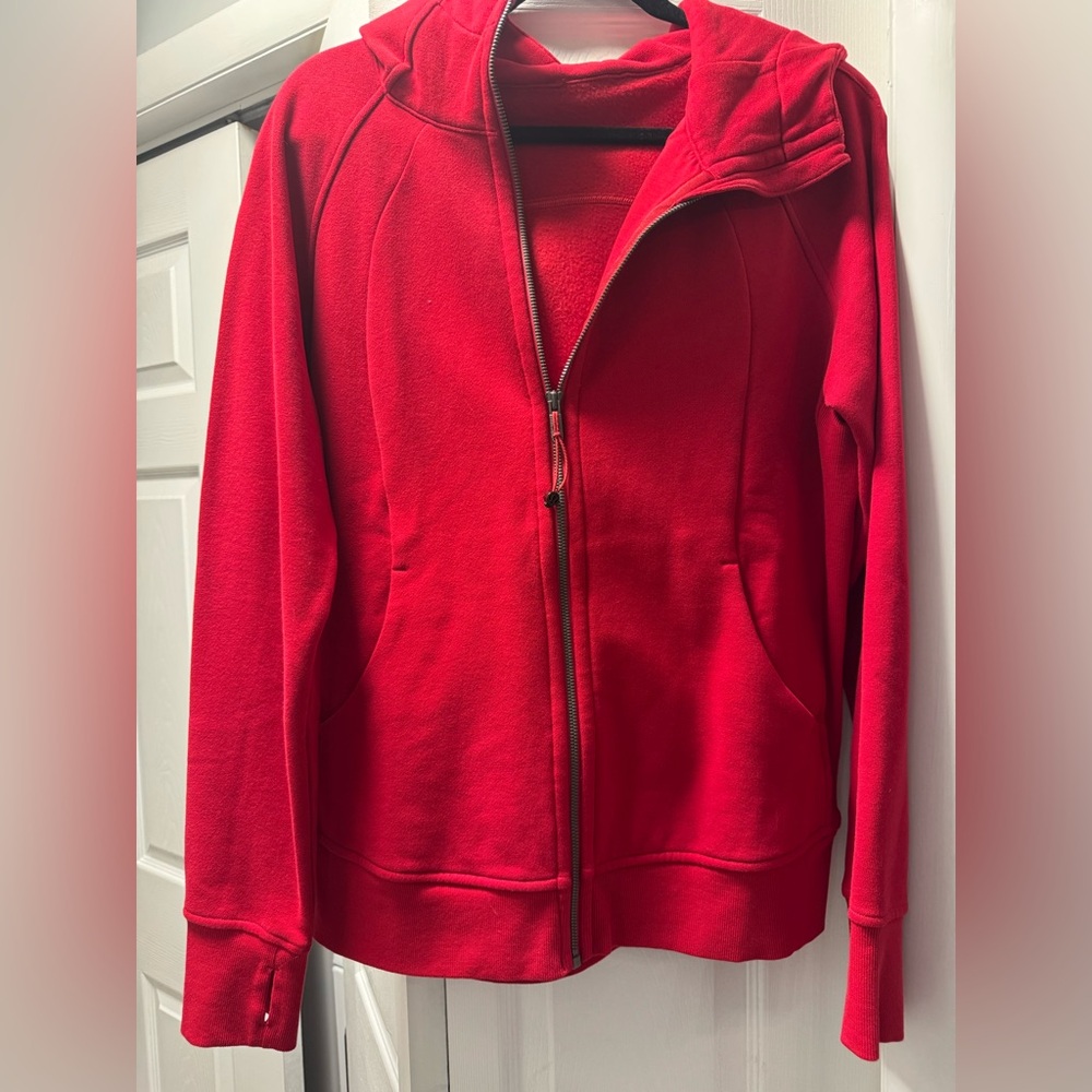 NWOT Lululemon Red Long zipped Hoodie Size L/XL